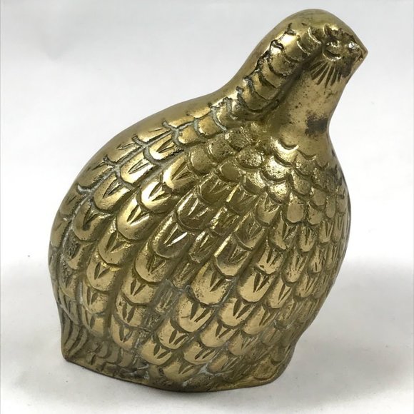 Vintage Brass Fancy Quail Grouse MidMod Game Bird - Picture 4 of 15